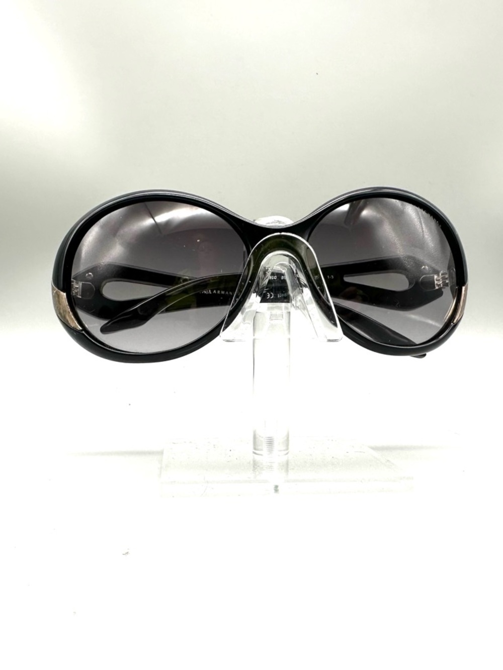 Armani Exchange AX127/S Oversized Oval Sunglasses Black Gold Women 62-16-125